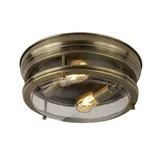 Searchlight Edinburgh 2-flg. E27 36 cm Antik Bronze/Glas