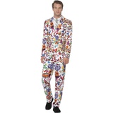Smiffys 24592XL - Herren Groovy Anzug, Größe: XL, mehrfarbig