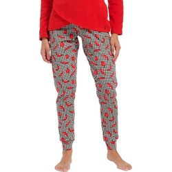 Rebelle Pyjamahose Damen Pyjama Hose Paprika (1-tlg) Modisches Design schwarz 44