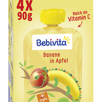Bebivita Quetschbeutel Banane in Apfel 4 x 90 g