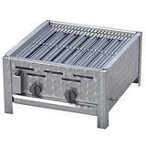 BSR-Grillen 2-flammiger Profi Gasgrill aus Edelstahl, stufenlos regelbar, Gasbräter, Gastrogrill, Gastrobräter mit Gasschlauch und Druckminderer (7,3 kW | Edelstahl Grillrost zerlegbar)