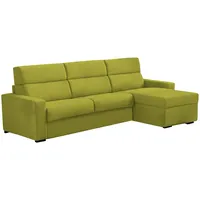 Talamo Italia - Schlafsofa mit Halbinsel Nuccia, Wandelbares Ecksofa für das Wohnzimmer, gepolstert, abnehmbar, 100% Made in Italy-Qualität, 280x160 h100 cm, Grün
