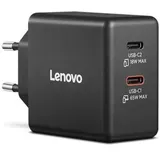 Lenovo Dual USB-C 65W GaN - Wechselst Adapter - 65 W Notebook Netzteil Schwarz