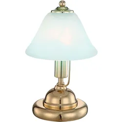 LED Tischleuchte Messing-Leuchte Nachtlicht Touch-Schalter Beleuchtung RGB-Farbwechsler Fernbedienung Glas-Alabasteroptik Lampe