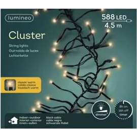 Lumineo LED-Lichterkette Cluster 5,5 m Schwarz