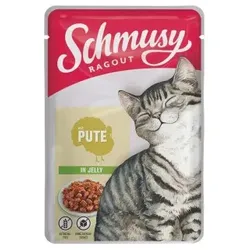 Schmusy Ragout Nassfutter Katze Adult in Gelee Pute 88x100 g