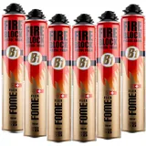 B1 Montageschaum 750ml, Brandschutzschaum schwer entflammbar, feuchtigkeitshärtend, PU Pistolenschaum, Montageschaum, Bauschaum, Füllschaum, Dämmschaum (6x Brandschutzschaum)