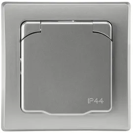 ChiliTec Schutzkontakt-Steckdose IP44 Silber