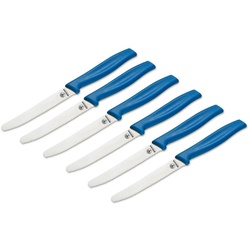 Böker Brötchenmesser Brötchenmesser Tomatenmesser Blau Set 6 Stück, Wellenschliff blau