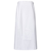 Floringo Luxus Saunakilt/Sauna-Kilt Twin-Star Damen mit Klettverschluss und aufgesetzter Tasche - weiß