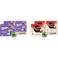 Senseo Milka Kakao Pads, 40 Senseo kompatible Pads, 5er Pack, 5 x 8 Getränke, 560 g & Pads Typ Cappuccino Baileys, 40 Kaffeepads, 5er Pack, 5 x 8 Getränke, 460 g