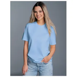 TRIGEMA Damen, Regular Fit T-Shirt 536202, Einfarbig, Gr. X-Small, blau (horizont), 042) - XS