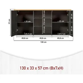 Interlink Küchenzeile Veneto 230 cm grau