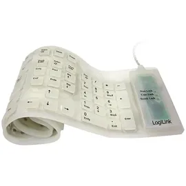 Logilink Flexible wasserfeste Keyboard DE weiß (ID0018A)