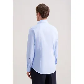 Seidensticker Businesshemd "Schwarze Rose", Herren, Gr. M (39), normale Ärmellängen, blau, 100% Baumwolle, unifarben, skinny fit, 2-Knopf-Manschette, Hemden, X-Slim 1/1 Kentkragen Uni