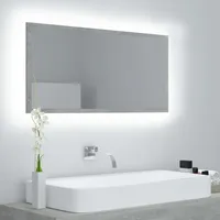 VidaXL LED-Badspiegel Betongrau 90x8,5x37 cm Acryl