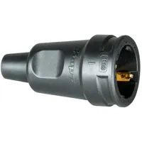 Kopp 180916009 Schutzkontaktkupplung PA, Gummi 230 V Schwarz IP20