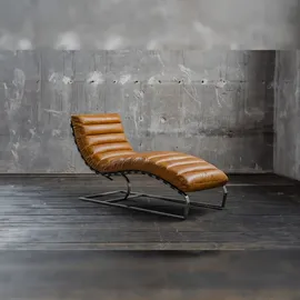 KAWOLA Relaxliege SIRY Polsterliege Leder cognac