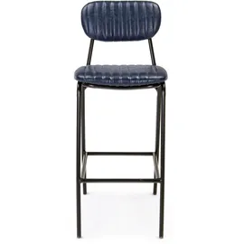BIZZOTTO Barhocker Debbie Retro 2er Set Kunstleder Metall gepolstert Blau
