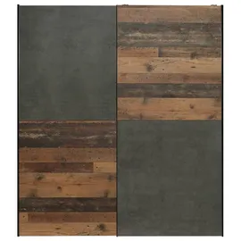 Forte Schwebetürenschrank Dederik 170,3 x 190,5 x 61,2 cm Braun