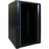 DSIT 18HE 19” Serverschrank mit Glastür (BxTxH) 600 x 600 x 1000mm - Schwarz - Traglast 800 kg