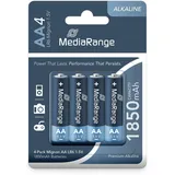 MediaRange Premium Alkaline Batterien, Mignon AA|LR6|1.5V, 4er Pack