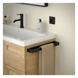 ML-Design Handtuchhalter selbstklebend ohne Bohren 40 cm Schwarz aus Stahl