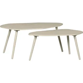 Woood Beistelltisch 2er-Set Beige Kiefer 50 x 40 cm
