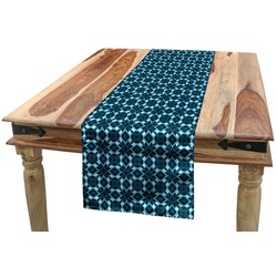 Abakuhaus Tischläufer Esszimmer Küche Rechteckiger Dekorativer Tischläufer, Retro Vintage geometrisches Muster blau 40 cm x 180 cm
