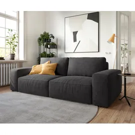 DeLife Big-Sofa Mikrofaser 2-Sitzer Schwarz