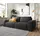 DeLife Big-Sofa Mikrofaser 2-Sitzer Schwarz