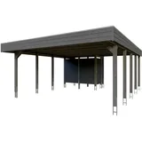 SKANHOLZ Skan Holz Carport Friesland Hybrid 557 cm x 708 cm Schiefergrau