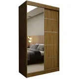 masseno Schwebetürenschrank MIRELLA 120 x 216 x 61 cm Braun
