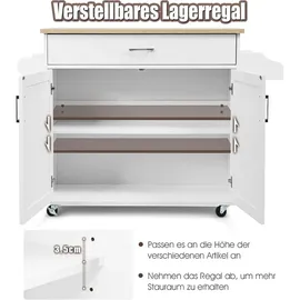 Costway Küchenwagen, Weiß, Holz, 40x85x116 cm, Esszimmer, Servierwagen