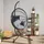 vidaXL Hängesessel Ei-Design Rattan 0 x 0 x 0 cm Grau mit Kissen