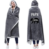 AOKILE Kuscheldecke mit Kapuze und Ärmeln Flanell Tragbare Decke Papa Geschenk, Geburtstagsgeschenk Vatertagsgeschenk Weihnachten Geburtstag Geschenke Super Weich Decke Flauschig