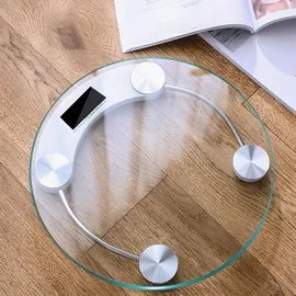 Retoo Personenwaage mit Step-On Technologie Hochpräzise Sensoren aus gehärtetem Glas Waage Personen LCD bis 180kg 100gr Gewichtswaage kg lbs St Transparent