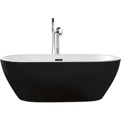 Badewanne freistehend schwarz oval 150 x 75 cm NEVIS