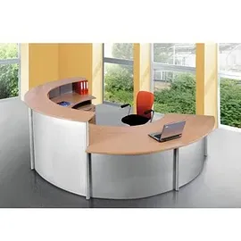 Kerkmann Anbautheke Genua gebogen, buche, silber 126,5 x 80,0 x 72,0 cm