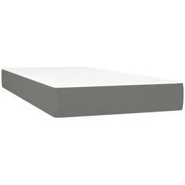 vidaXL Boxspringbett mit Matratze & LED Dunkelgrau 200x200 cm Stoff