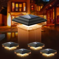 4 Stück Solar Pfostenkappe 7x7 8x8 9x9 10x10 Solar Pfostenkappen Licht, solar Zaunpfosten Lampe Solarlampe Außen Säulenlampe IP65 Wasserdicht f... - Schwarz