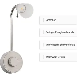 sebson LED Steckdosenlampe dimmbar Steckerleuchte 2W, flexibel neue Version SEBSON