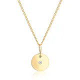Elli DIAMONDS Plättchen Anhänger Diamant (0.015 ct)585 Gelbgold Ketten Damen