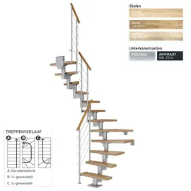 DOLLE Mittelholmtreppe Dublin 61 cm Holz/Metall grau