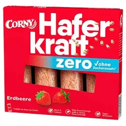 CORNY Haferkraft zero Erdbeere Müsliriegel 4 Riegel