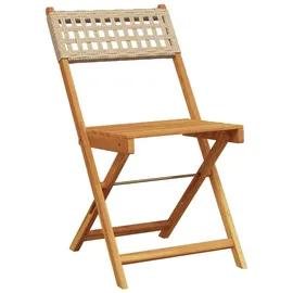 vidaXL 3-tlg. Bistro-Set Beige Poly Rattan und Massivholz