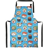 Ferocity Kinderschürze Jugend Malschürze Kunstkittel Kochschürze Apron Teenageralter Werkschürze Sushi [074] - 60 - 44 cm