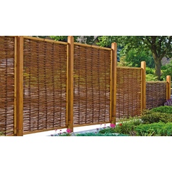 Weidenzaun Premium 120 x 180 cm – Sichtschutz aus Weide, braun – Flechtzaun – Weidenruten Sichtschutz für Garten & Terrasse