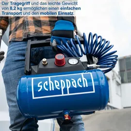 SCHEPPACH HC06 ölfrei 6L 8bar 1200W | 5 m Sprialschlauch