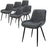 Ml-Design Esszimmerstuhl, Anthrazit, Metall, 6-Sitzer, 54x81x60 cm, Esszimmer, Stühle, Esszimmerstühle, Vierfußstühle